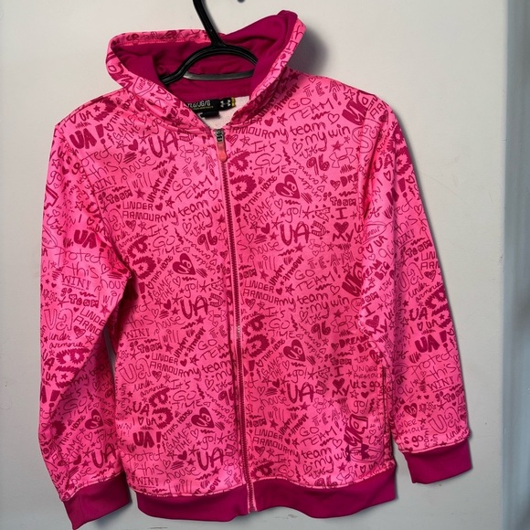 Under Armour Other - Under Armour Hot Pink zip up sweater jacket girls youth size large in EUC